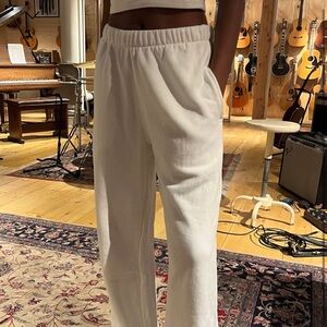 white brandy melville wide leg sweatpants
